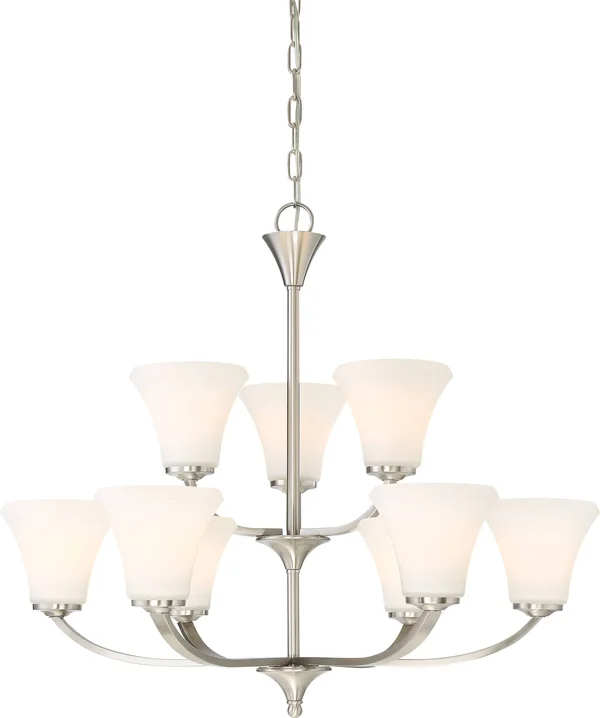 Nuvo Fawn 9 Light Chandelier Brushed Nickel