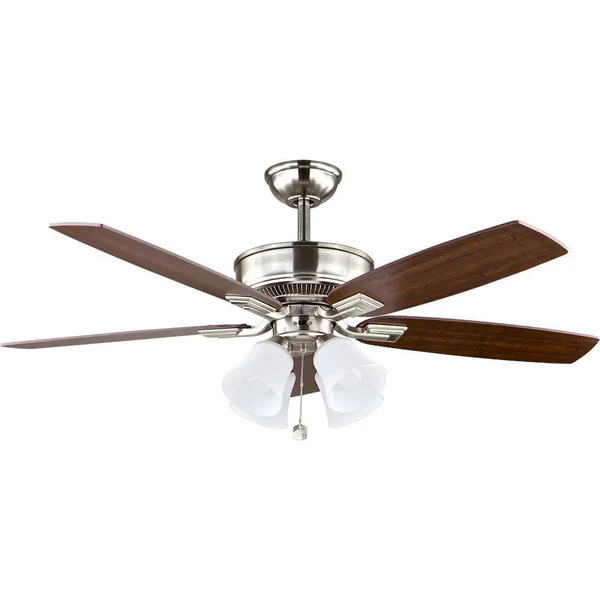 Hampton Bay Ceiling Fan 52 in. LED Light Kit Remote Control Brushed Nickel 19983