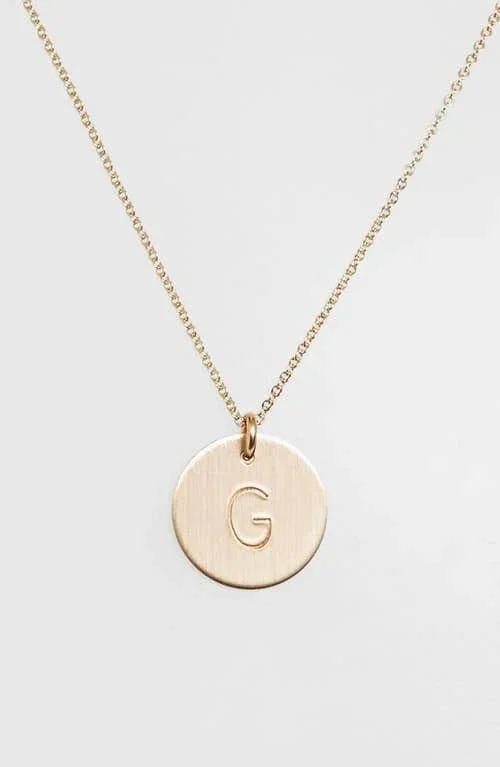 Women's Nashelle 14K-Gold Fill Initial Disc Necklace