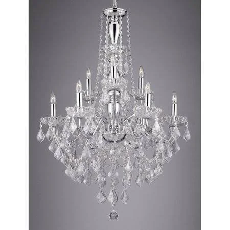 Everything Home Royal 9-Light Crystal Chandelier, Silver J2-1054