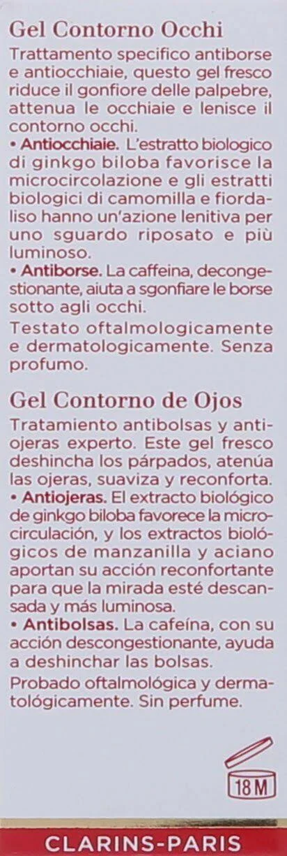 Clarins New Eye Contour Gel for Unisex - 0.7 Ounce
