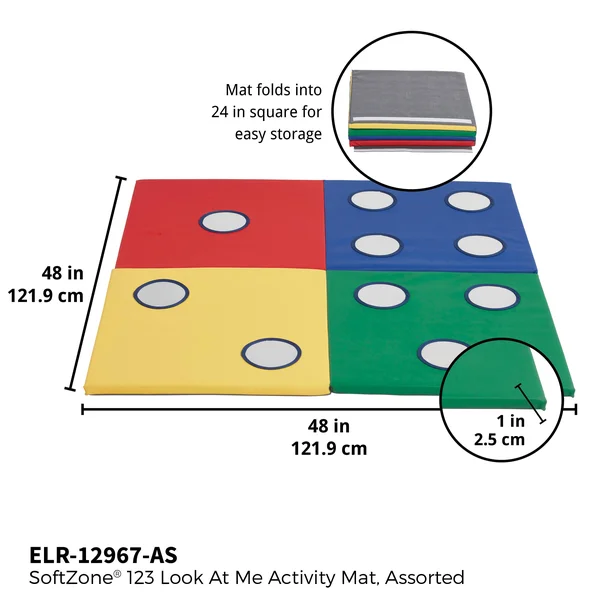 Ecr4kids Softzone 123 Look at Me Activity Play Mat - Colorful Soft Toddler Tummy Time Foam Mat, Baby Play Mat with Sensory Counti
