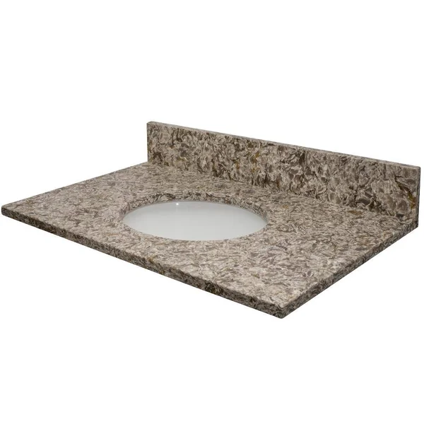 MarCraft Vista 49-in Polished Alterra Quartz Single Sink Bathroom Vanity Top in Off-White, VQAT4922101