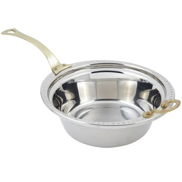 Stainless Steel Bolero Design on The Rim Casserole with Long Handle