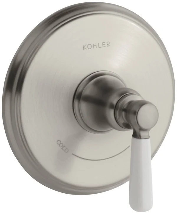 Kohler k-t10593-4p-bn Bancroft Brushed Nickel Thermostatic Valve TRIM, White