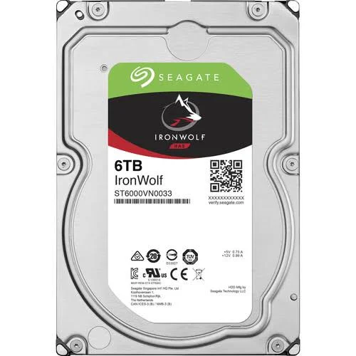 Seagate 6TB IronWolf 7200 RPM SATA 3.5" Internal NAS ST6000VNA033