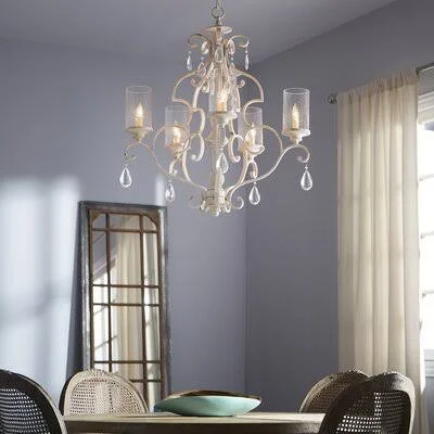 Miley 5 - Light Candle Style Classic, Traditional Chandelier Ophelia & Co. Finish: Persian White