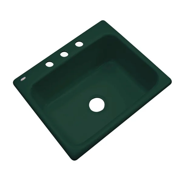 Thermocast Inverness Drop-In Acrylic 25 in. 3-Hole Single Bowl Kitchen Sink in Timberline 22343