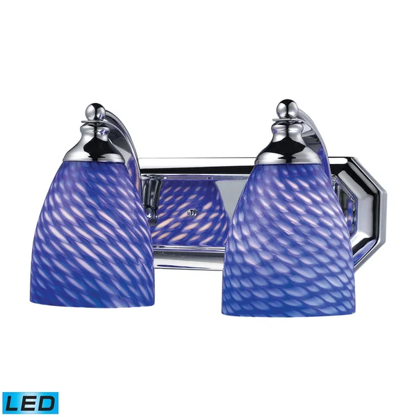 Elk Lighting 570-2C-S-LED 2 Light Vanity in Polished Chrome and Sapphire Glass