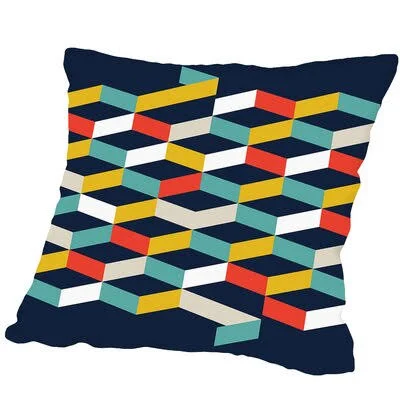 Abstract Square Cotton Pillow Cover & Insert Americanflat Size: 18x22 x 18x22