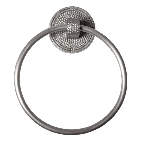 The Copper Factory CF134SN Solid Copper Towel Ring with A Round Backplate, Satin Nickel, 3 x 7 x 7