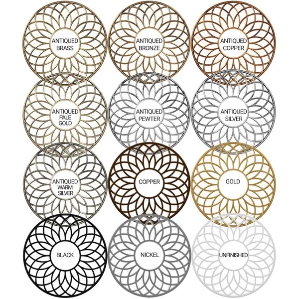 Ekena Millwork CMPP28RESGO 28x22OD x 10 3/4x22ID x 3/4x22P Reims Architectural Grade PVC Pierced Ceiling Medallion - Gold