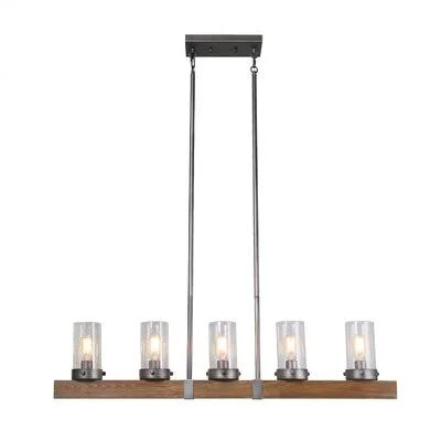Priester 5 - Light Kitchen Island Linear Chandelier Millwood Pines