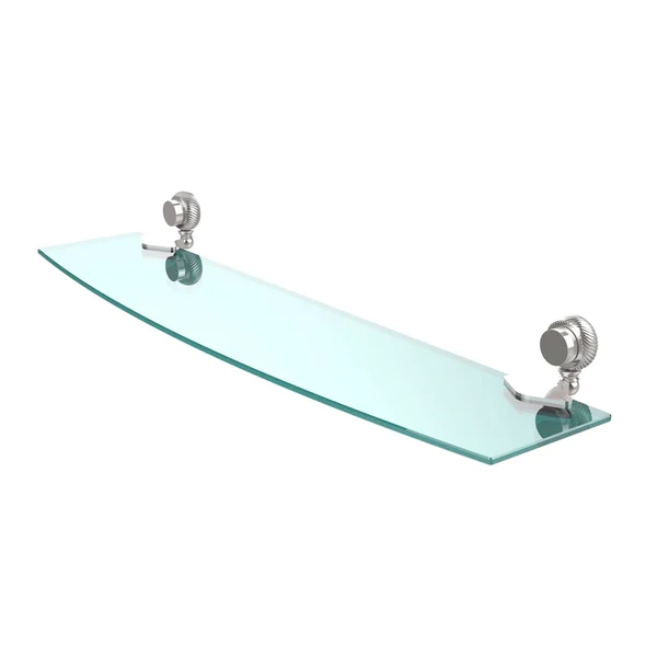 Allied Brass Venus Collection 24-Inch Glass Shelf with Twist Accents - Polished Chrome