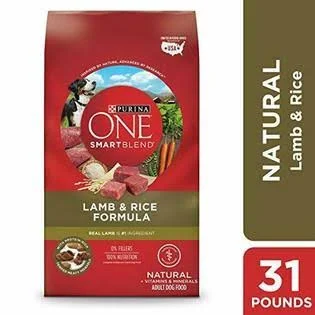 Purina One Natural Dry Dog Food, SmartBlend Lamb & Rice Formula - 31.1 lb. Bag