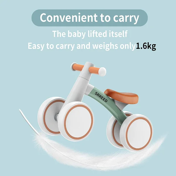 Sereed Baby Balance Bike for 1 Year Old Boys Girls 12-24 Month Toddler Balance Bike, 4 Wheels Toddler Ride on Toys, First Birthd