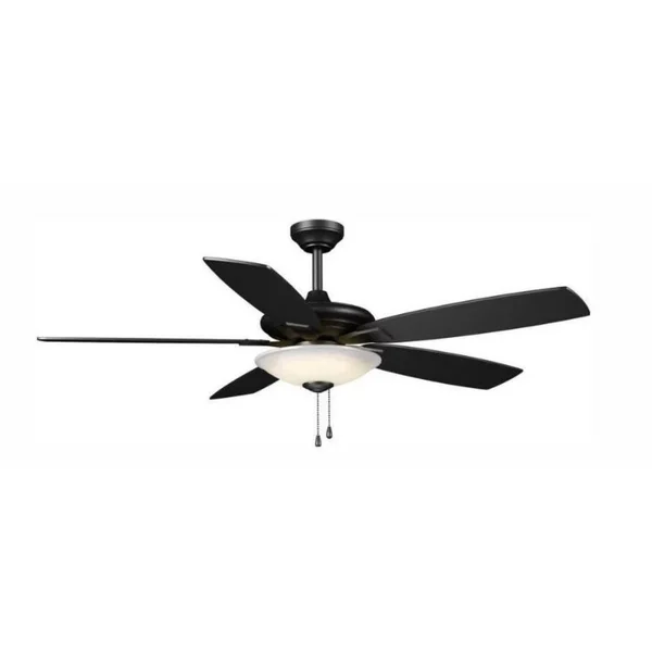 Hampton Bay Menage 52 in. Integrated LED Matte Black Fan with Light and Remote Control Works with Google and Alexa 14602W