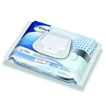 Tena Ultra Bath Wipe Soft Pack Aloe - Vitamin E, Chamomile Unscented 48 Count, 65722 - Case of 576