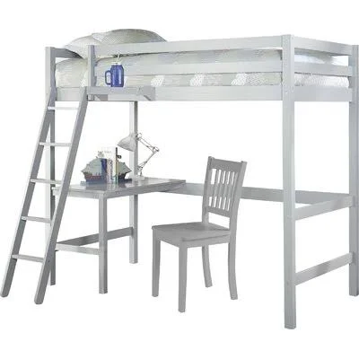 Annuziata Twin Loft Bed with Built-in-Desk by Birch LANE? Color: Gray