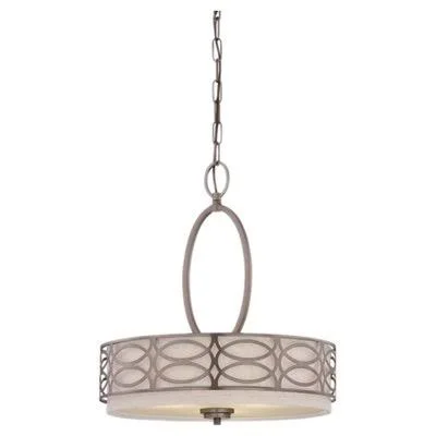Willa Arlo Interiors Helina 3-Light Pendant Finish: Hazel Bronze Khaki Fabric