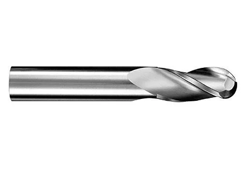 SGS 30933 5b 3 Flute Ball End General Purpose End Mill, Titanium Carbonitride Coating, 29/64x22 Cutting Diameter, 1x22 Cutting L