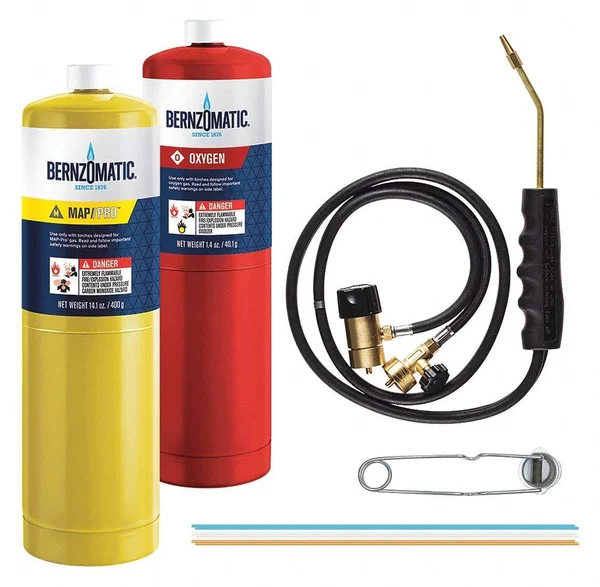 Bernzomatic Torch Kit W/Cylinder - MAPP/PRO, Self Igniting Ignitor, Pencil Flame Type