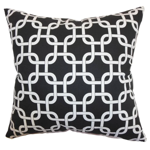 The Pillow Collection Qishn Geometric Euro Sham Black, Other