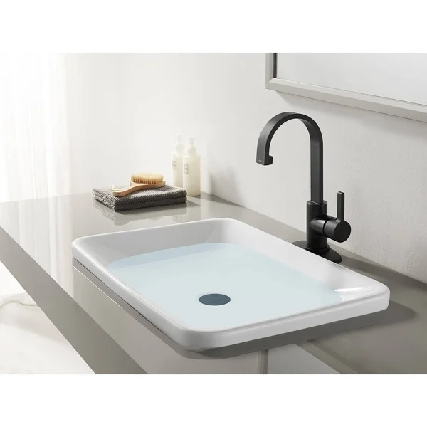 Continental Single-Handle Bathroom Faucet with Push Pop-Up - Matte Black