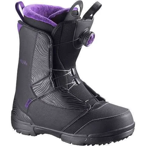 Salomon Pearl Boa Women's Snowboard Boots Black/Grape Juice 5