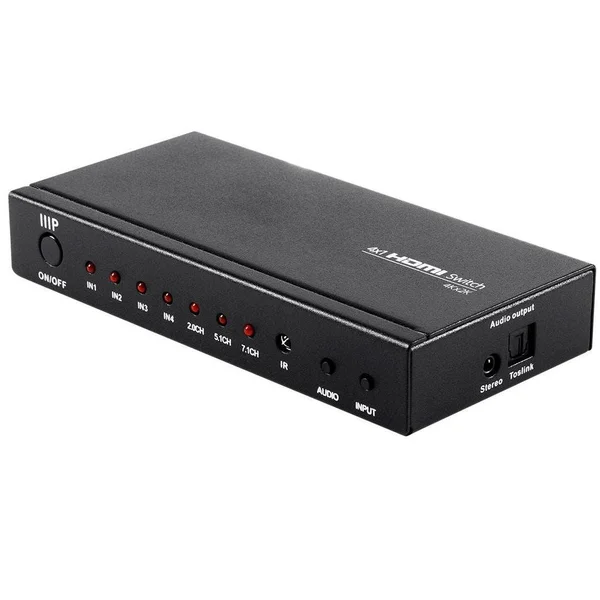 Monoprice Blackbird 4K - 4x1 HDMI 1.4 Switch with Toslink and Analog Audio Extractor