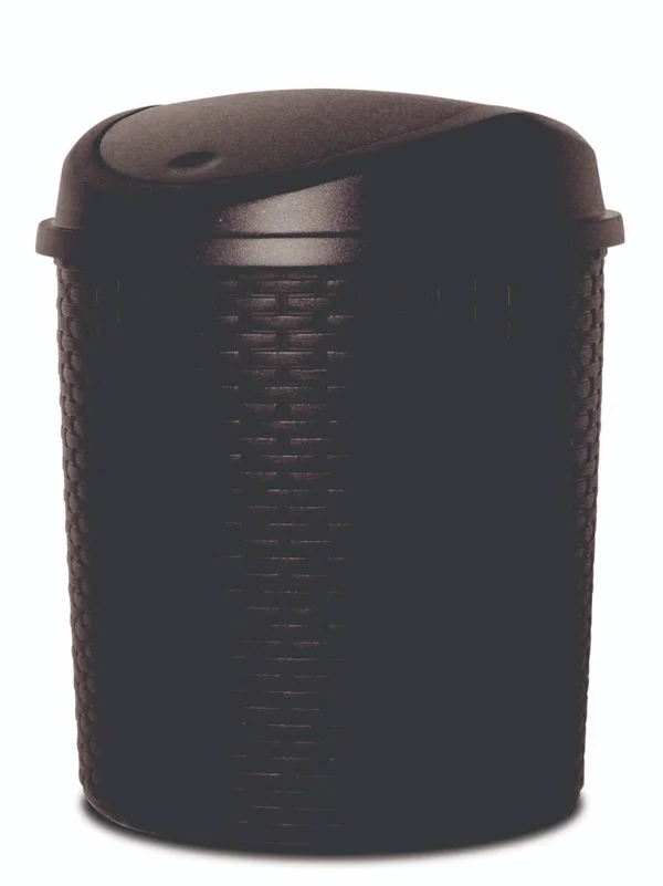 Superio 22 qt. Swing Top Half Moon Thrash Can (Brown)