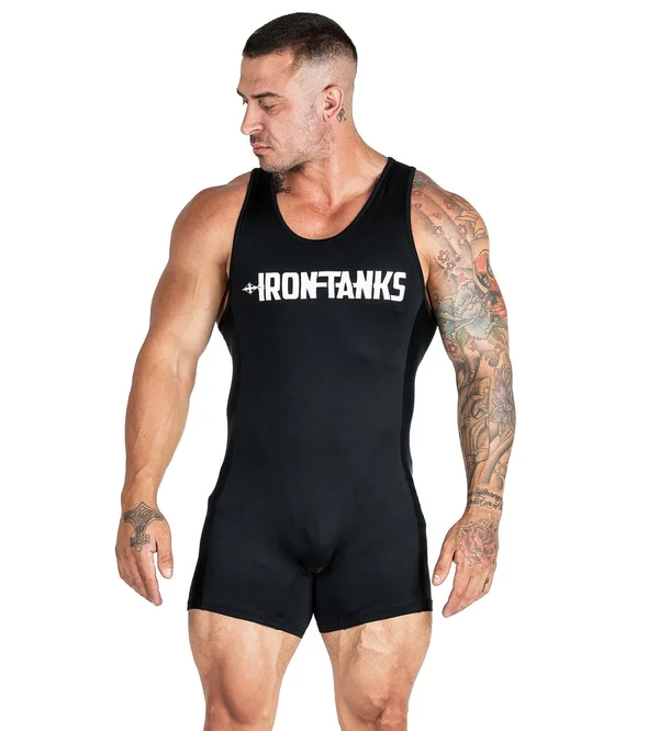 Powerlifting Soft Suit (IPF Approved) Black, Gym Singlet, Iron Tanks, 5XL