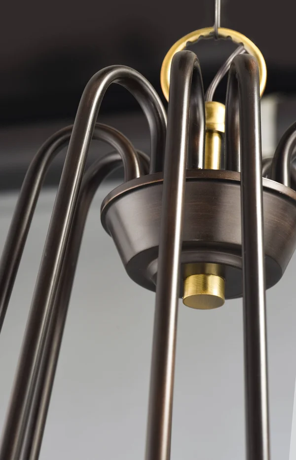 Maxim Lighting 11735BKSN Haven 5 Light Chandelier, Black, Satin Nickel