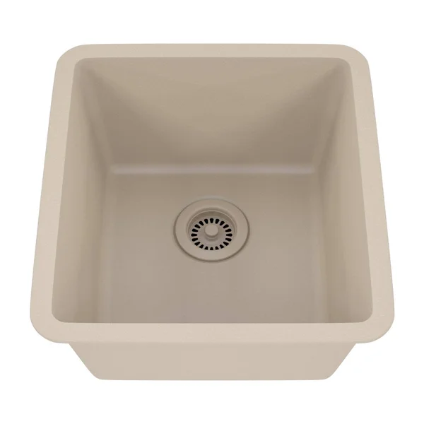 Lexicon Platinum LP-1618-K Small Single Bowl Quartz Composite Kitchen Sink Black