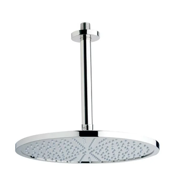 Phylrich K832-047 12x22 Ceiling Mount Single-Function Round Showerhead with Shower Arm in Antique Brass