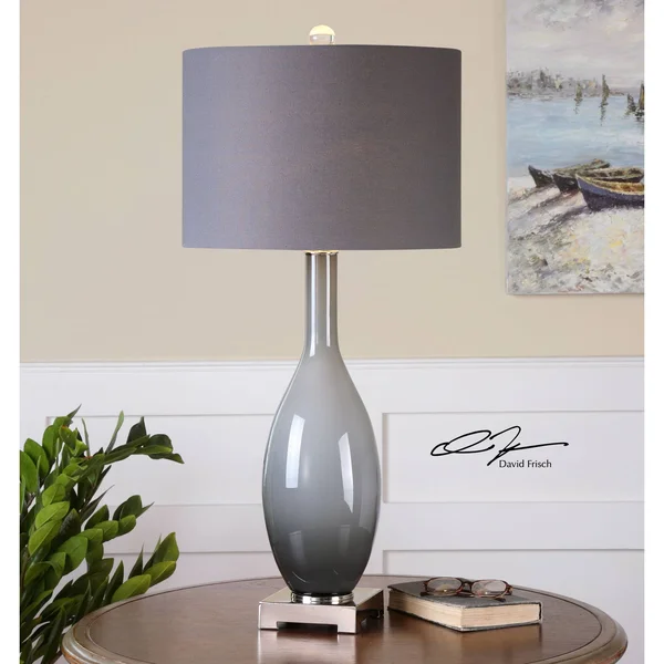 Uttermost 26180 Vallo Smoke Gray Glass Table Lamp