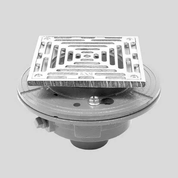 Sigma APS.11.505.21 6x22 Cast Iron Floor Drain w/Solid Nickel Bronze Top Polished Silver