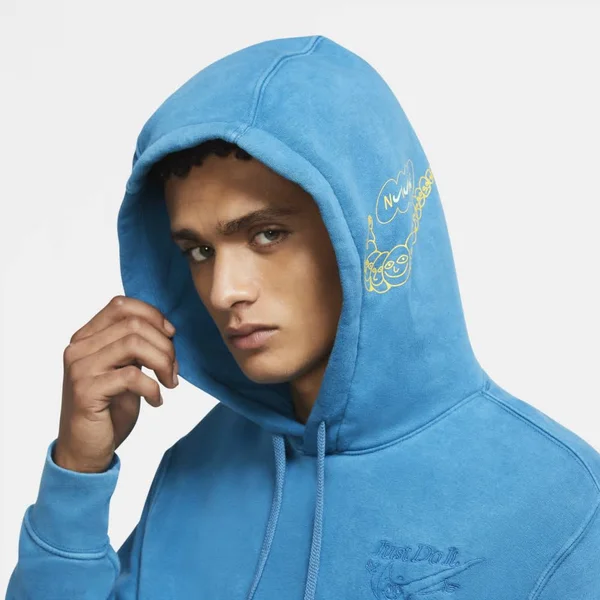 Nike Club Wash Drip Hoodie - Men's Green Abyss/White Size XL - Mens