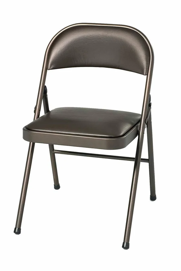 Meco 4-Pack Deluxe Vinyl Padded Folding Chair - Cinnabar Frame and Cinnabar Vinyl