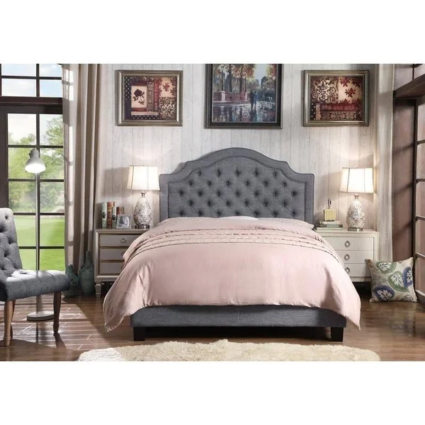 Rosevera Angelo Upholstered Platform Bed, Full Size in Gray