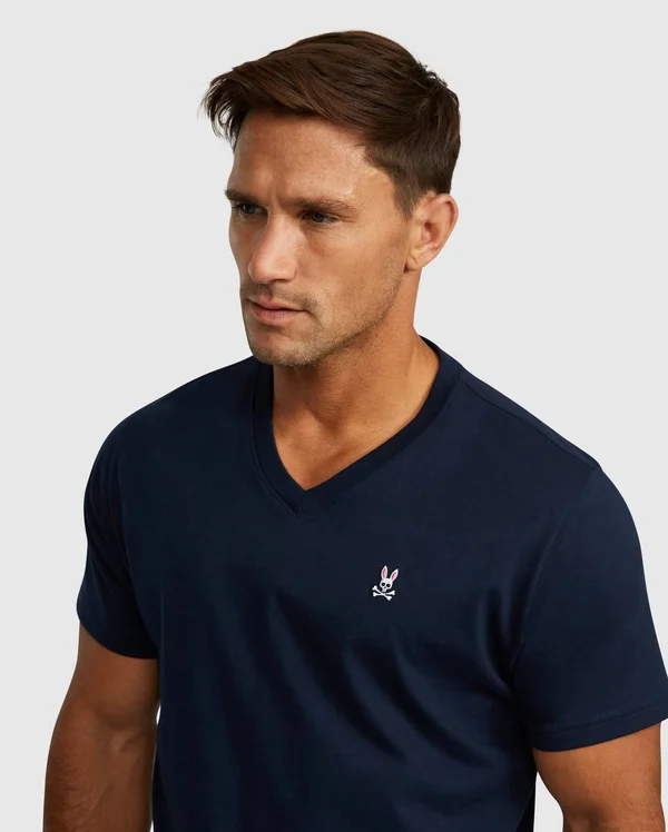 Mens Classic V Neck Tee - B6U100ARPC 410 Navy, Xxs