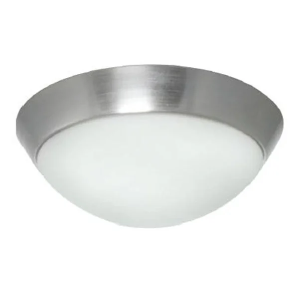 Efficient Lighting EL-801-218-BN Contemporary Flushmount Brushed Nickel Finish with White Glass Energy Star Qualified