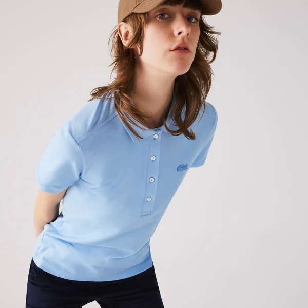 Lacoste Women's Short Sleeve Slim Fit Stretch Pique Polo Shirt