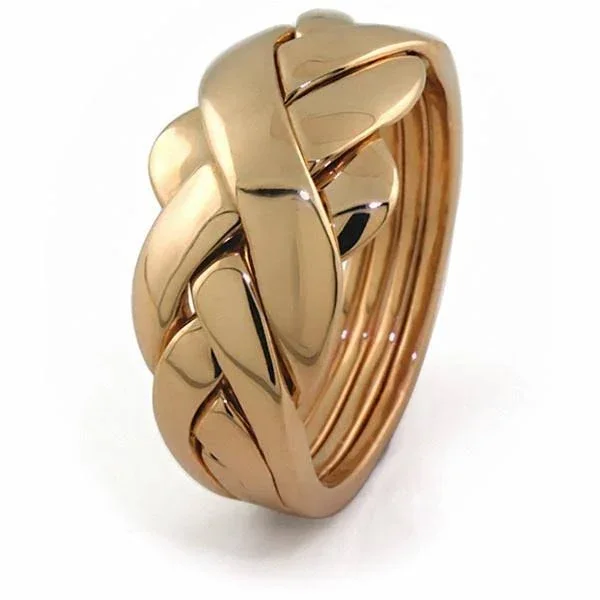Unisex 4 Band 14K Gold Puzzle Ring 4BDG, 10, Yellow Gold