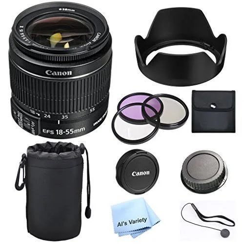 Canon EF-S 18-55mm f/3.5-5.6 Is II Lens Premium Bundle (White Box)