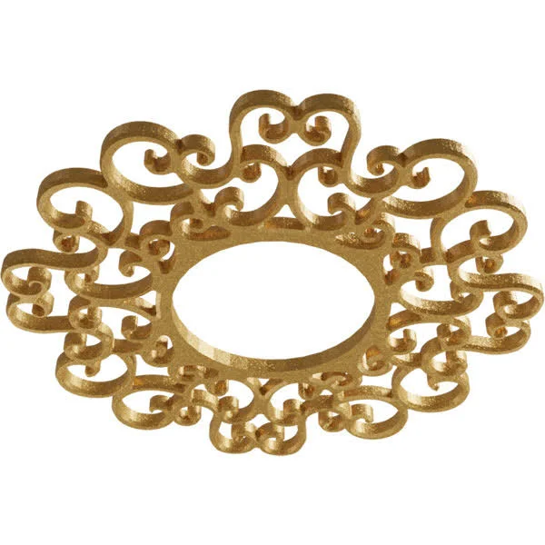 Ekena Millwork CMPP28RESGO 28x22OD x 10 3/4x22ID x 3/4x22P Reims Architectural Grade PVC Pierced Ceiling Medallion - Gold