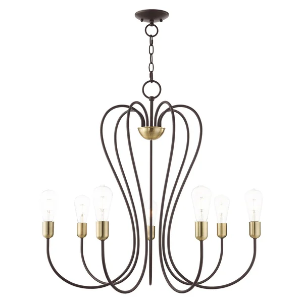 Livex Lighting-41367-07-Lucerne - 7 Light Chandelier Bronze/Antique