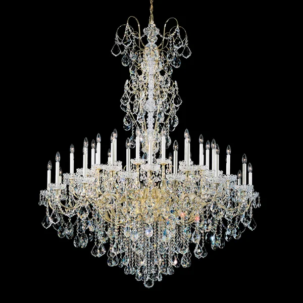 Schonbek 3663-40TK Silver Elements Golden Teak New Orleans 45 Light Chandelier