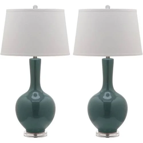 Safavieh Blanche Gourd Lamp with CFL Bulb - Multiple Colors, Set of 2, Beige