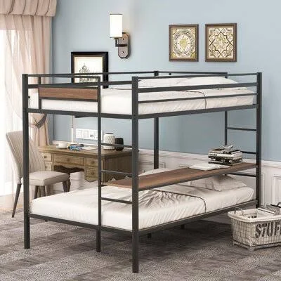 Hamby Full Over Twin/ Full Metal Bunk Bed with Shelves Mason & Marbles